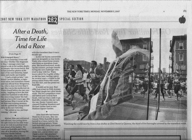 Mum photographed in the New York Times the next day (left side)